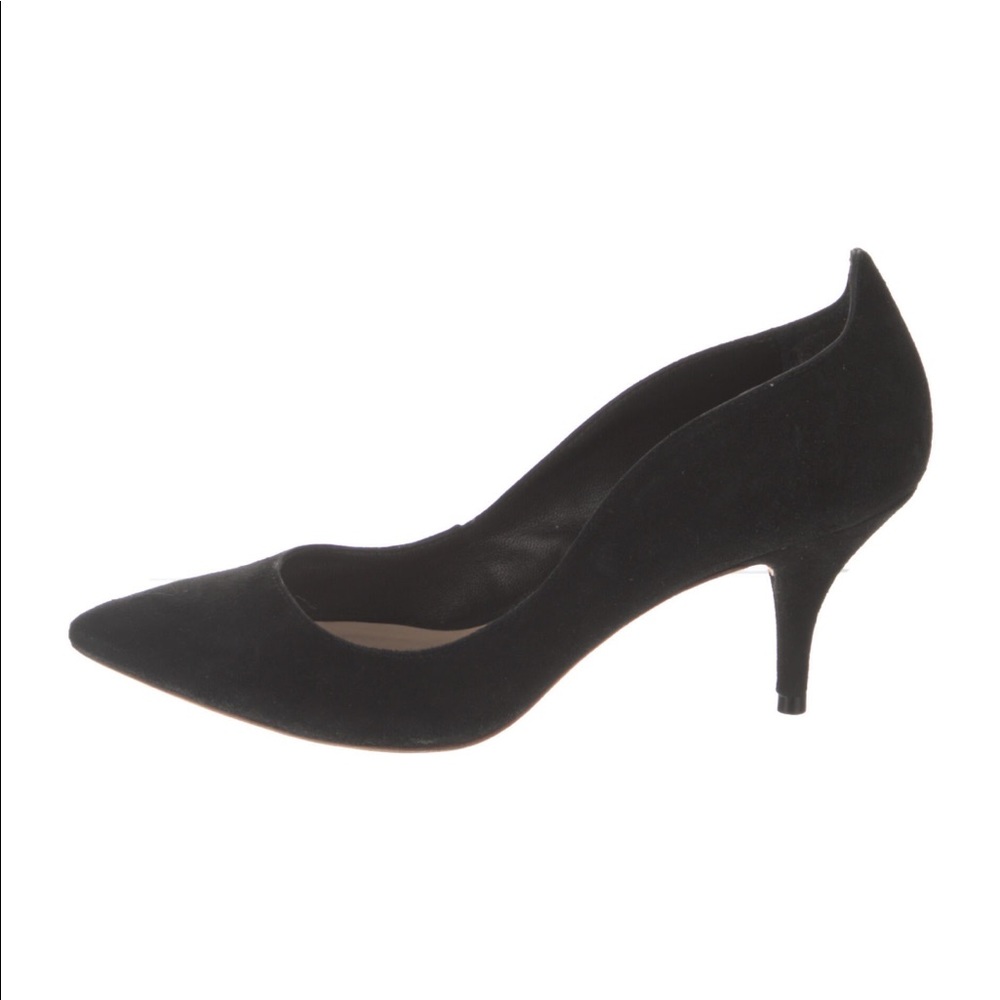 Loeffler Randall black suede pumps